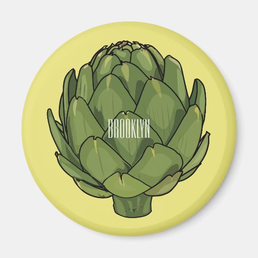 Illustratie van Artichoke cartoon Magneet (Voorkant)