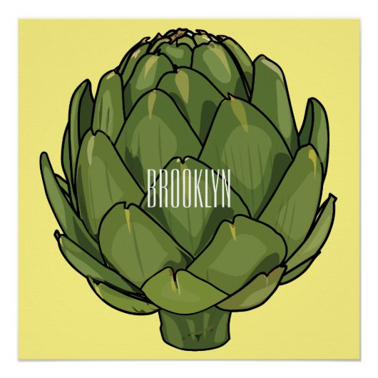 Illustratie van Artichoke cartoon Perfect Poster (Voorkant)