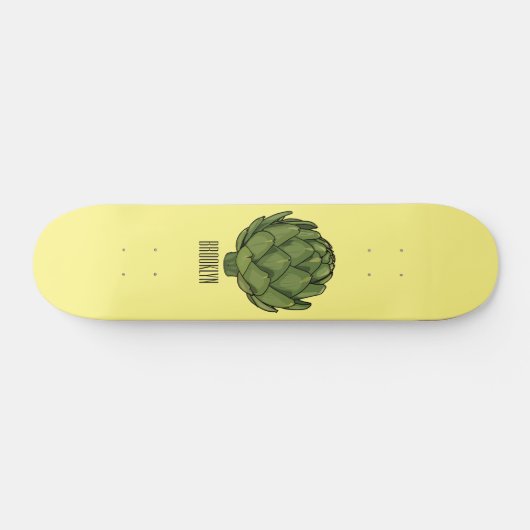 Illustratie van Artichoke cartoon Persoonlijk Skateboard (Horizontaal)