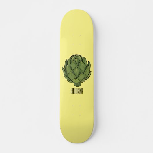 Illustratie van Artichoke cartoon Persoonlijk Skateboard (Voorkant)