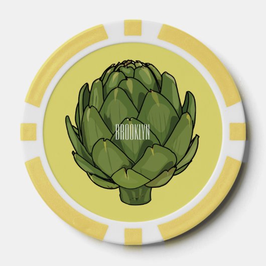 Illustratie van Artichoke cartoon Poker Chips (Voorkant)