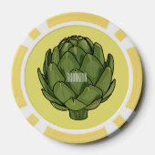 Illustratie van Artichoke cartoon Poker Chips (Achterkant)