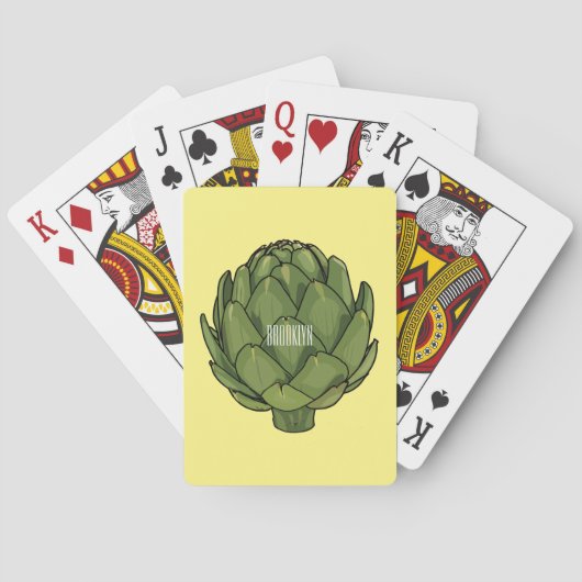 Illustratie van Artichoke cartoon Pokerkaarten (Achterkant)