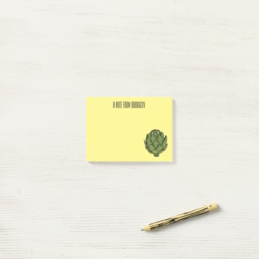 Illustratie van Artichoke cartoon Post-it® Notes (Op bureau)