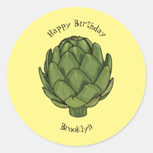 Illustratie van Artichoke cartoon Ronde Sticker