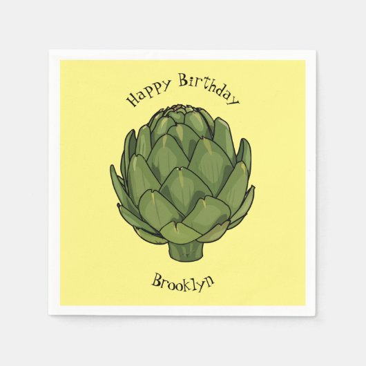 Illustratie van Artichoke cartoon Servet (Voorkant)