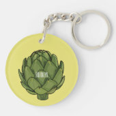 Illustratie van Artichoke cartoon Sleutelhanger (Achterkant)