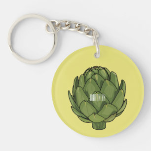 Illustratie van Artichoke cartoon Sleutelhanger