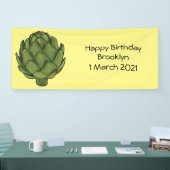 Illustratie van Artichoke cartoon Spandoek (Beurs)