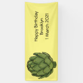 Illustratie van Artichoke cartoon Spandoek (Verticaal)