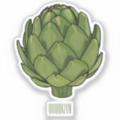 Illustratie van Artichoke cartoon Sticker (Voorkant)