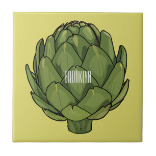 Illustratie van Artichoke cartoon Tegeltje