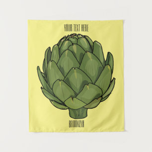 Illustratie van Artichoke cartoon Wandkleed