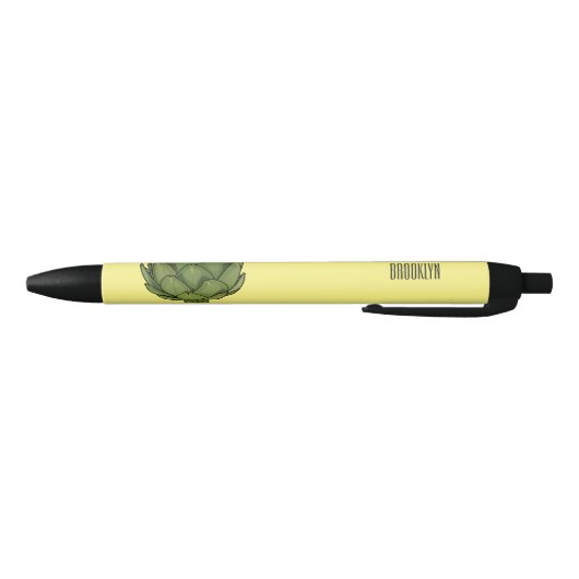 Illustratie van Artichoke cartoon Zwarte Inkt Pen (Bodem)