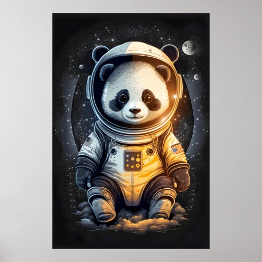 Illustratie van astronaut panda beer poster (Voorkant)