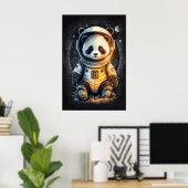 Illustratie van astronaut panda beer poster (Thuiskantoor)