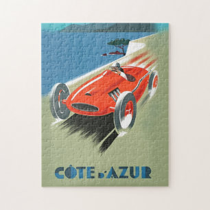 illustratie van automatische races legpuzzel