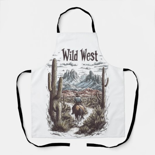 Illustratie van Avontuur in het Wilde Westen Schort (Voorkant)