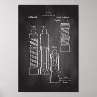 Illustratie van Barber Pole Chalkboard-patentafdru Poster