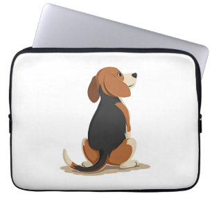 Illustratie van Beagle-hond van achteren - Illustr Laptop Sleeve