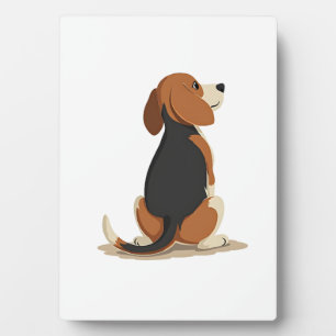 Illustratie van Beagle-hond van achteren - Vintage Fotoplaat