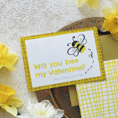 Illustratie van 'Bee My Valentine' voor klasgenote Notitiekaartje