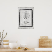 Illustratie van Beer Mok-octrooi Poster (Keuken)