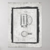 Illustratie van Beer Mok-octrooi Poster (Voorkant)