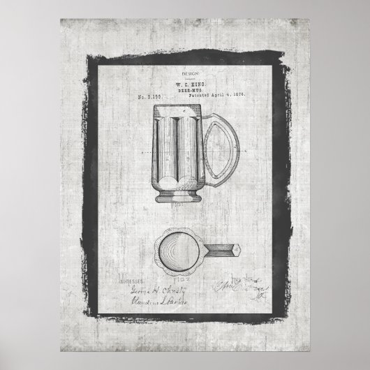 Illustratie van Beer Mok-octrooi Poster (Voorkant)