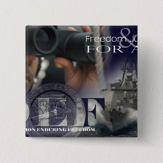 Illustratie van bemanningsleden vierkante button 5,1 cm (Voorkant)