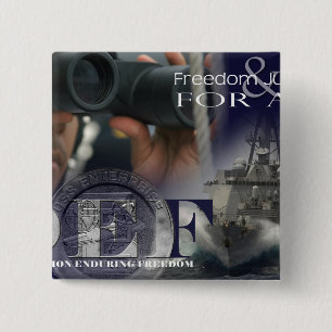 Illustratie van bemanningsleden vierkante button 5,1 cm