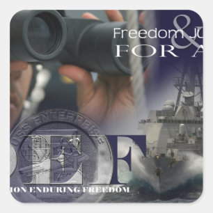 Illustratie van bemanningsleden vierkante sticker