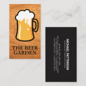 Illustratie van bierpul | Houten achtergrond Visitekaartje (Voorkant / Achterkant)