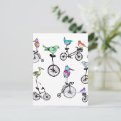 Illustratie van Bird Bike Briefkaart (Staand voorkant)
