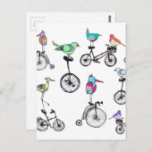 Illustratie van Bird Bike Briefkaart (Voorkant / Achterkant)