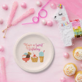 Illustratie van Birthday Ice Cream Papieren Bordje (Feest)