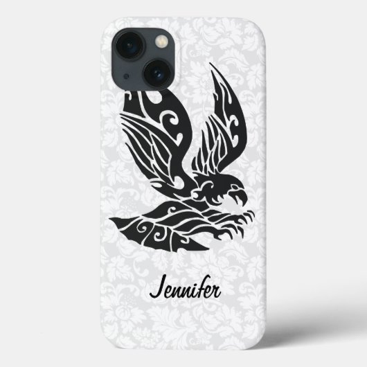 Illustratie van Black Tribal Flying Eagle Case-Mate iPhone Case (Achterkant)