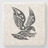 Illustratie van Black Tribal Flying Eagle Stenen Onderzetter (Voorkant)