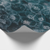 ILLUSTRATIE VAN BLAUW- EN WIT-BUBBELS CADEAUPAPIER (Hoek)