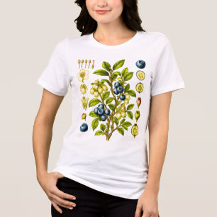 Illustratie van blauwe bes in vintage botanische s Tri-Blend shirt