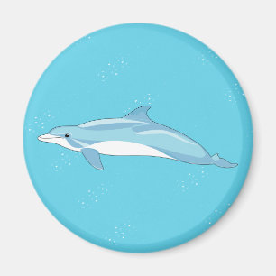 Illustratie van blauwe dolfijn oceaandesign magneet