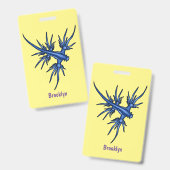 Illustratie van blauwe draak zeeslak badge (Voor- en achterkant)