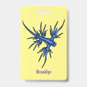 Illustratie van blauwe draak zeeslak badge (Achterkant)