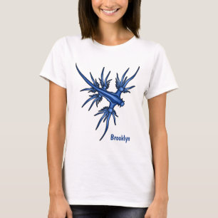 Illustratie van blauwe draak zeeslak t-shirt