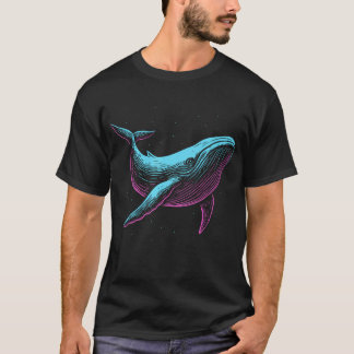 Illustratie van blauwe haai t-shirt