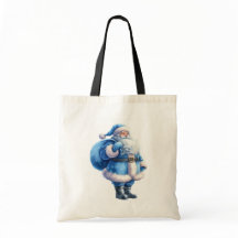 Illustratie van Blauwe Kerstman in waterverf