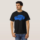 Illustratie van blauwe vintage auto t-shirt (Voorkant volledig)