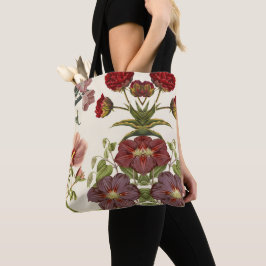 Illustratie van bloeiende bloemen in vintage stijl tote bag
