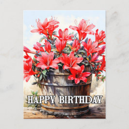 Illustratie van bloeiende leliebloem briefkaart