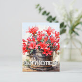 Illustratie van bloeiende leliebloem briefkaart (Staand voorkant)